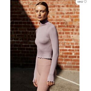 Free People Movement Purple Mock Neck Base Layer